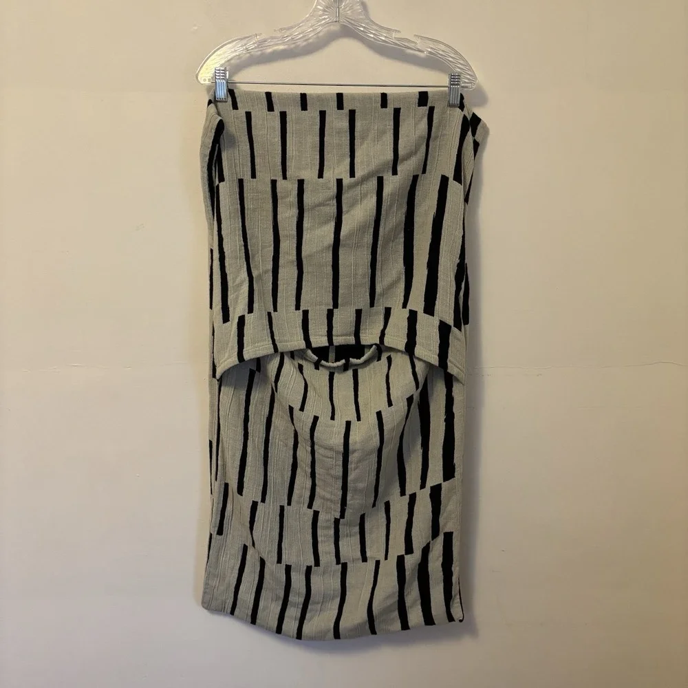 CB2 Shawn‎ Black Gray King Sham 20x 36 Inch Cotton Pillow Case